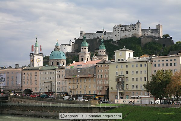 Salzburg, Austria Old Town and Hohensalzburg Fortress 
