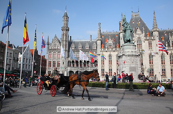 Market Square, Horse Carriage, Brugge