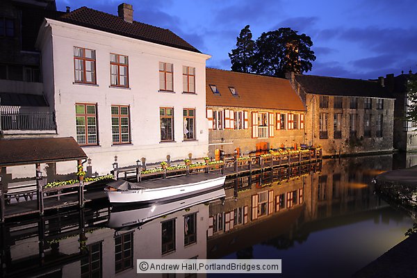 Canal, Reflection, Dusk, Brugge