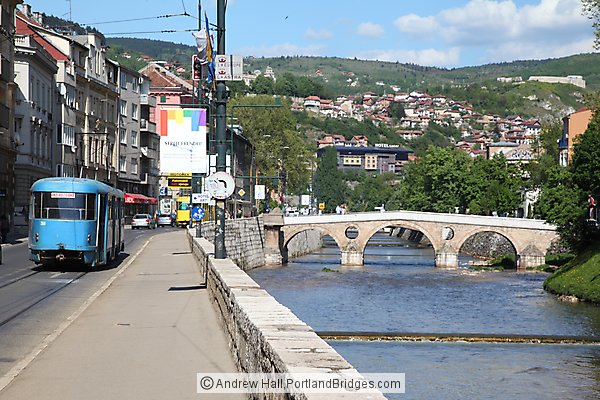 Tram, Latin Bridge, Sarajevo,  Bosnia and Herzegovina