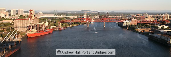 Portland Broadway Bridge from Fremont Bridge, Panorama