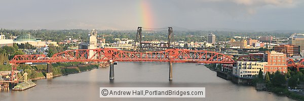 Portland from Fremont Bridge, Pearl District, Rainbow