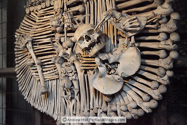 Bone Arrangement, Inside Sedlec Bone Church, near Kutna Hora, Czech Republic
