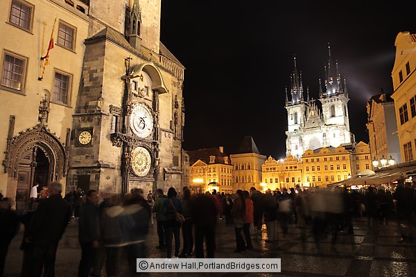 Old Town Square, Astronomical Clock, Night, Prague
