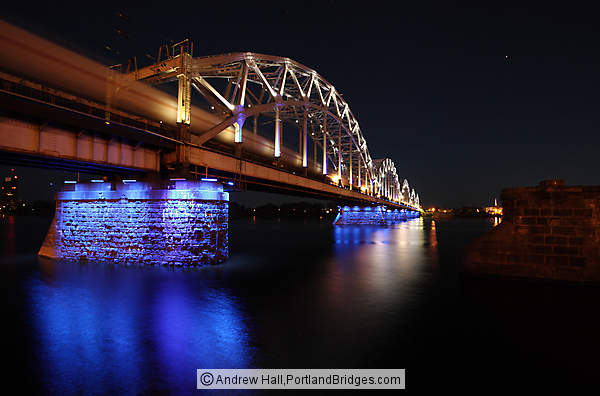 Riga Railroad Bridge at Night
