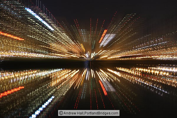 Portland Lights, Experimental (zooming long exposure)