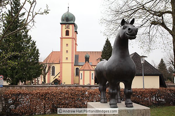 St. Mrgen Abbey, Horse Statue, Black Forest