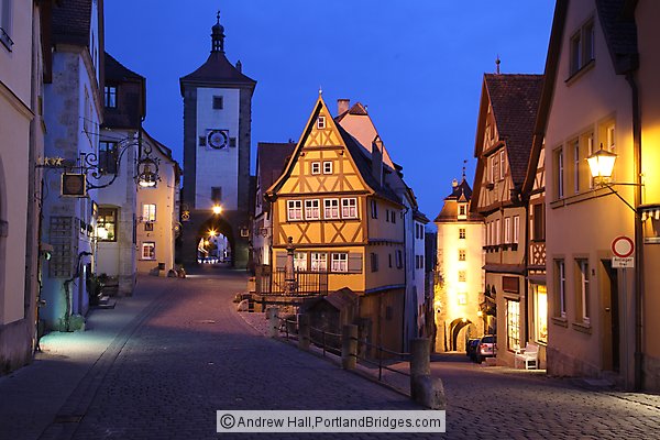 Plnlein, Rothenburg ob der Tauber, Germany, Dusk