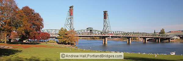 Hawthorne Bridge, Fall Leaves, Tom McCall Waterfront Park (Portland, Oregon)
