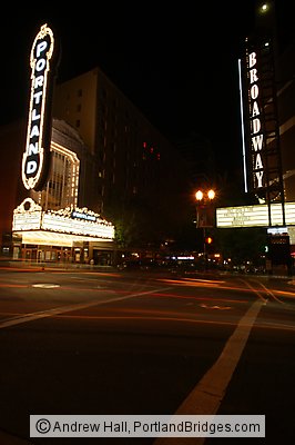 Arlene Schnitzer Concert Hall, Portland Sign, Night
