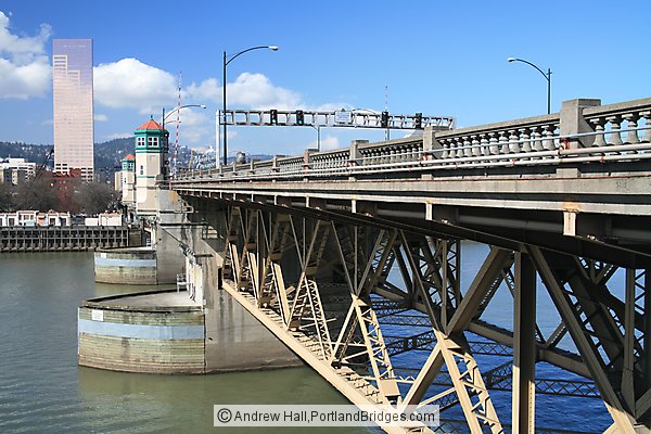 Portland Burnside Bridge From Eastbank Daytime