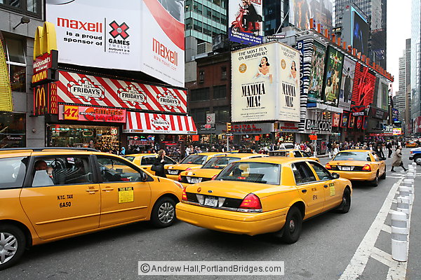 Near Times' Sqaure,  taxi cabs, New York City