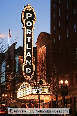 Portland Sign, Broadway, Schnitzer Concert Hall