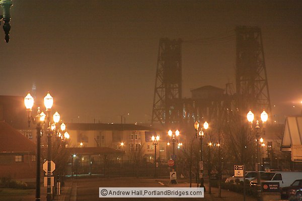 Steel Bridge, Dark, Fog (Portland, Oregon)