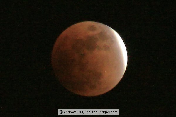 Lunar Eclipse, from Portland, Oregon, Feb 20, 2008