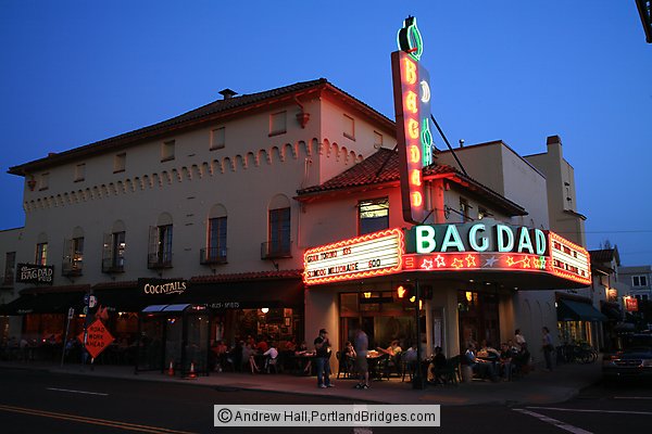 Bagdad Theater, Hawthorne Boulevard, Dusk (Portland, Oregon)