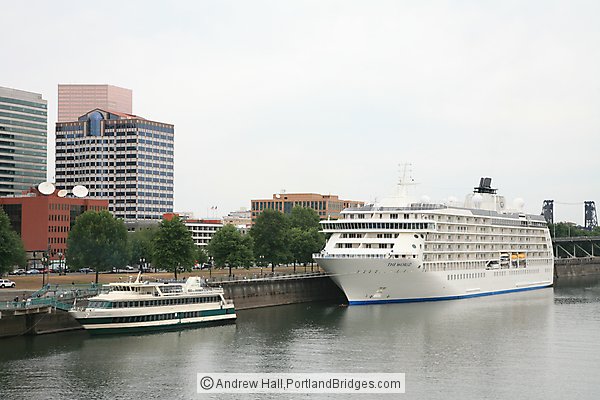 The World Cruise Ship, Docked, with Portland Spirit, Portland, Oregon, June 2009
