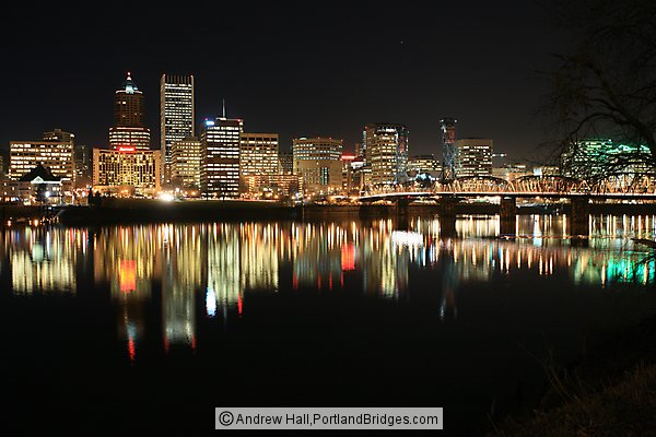 Portland Cityscape, Hawthorne Bridge, Night