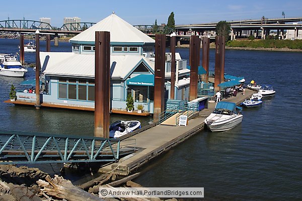 Newport Bay foating restaurant (now Marina Fish House) at Riverplace (Portland, Oregon)