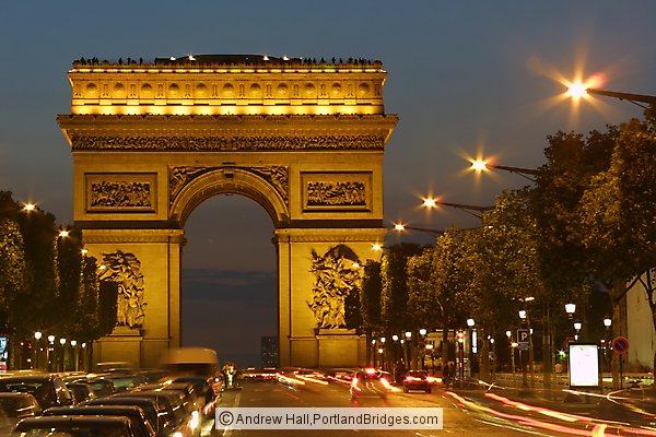 Arc de Triomphe, Dusk, Paris