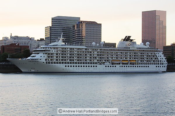 The World Cruise Ship, docked on Willamette River, Portland, Oregon