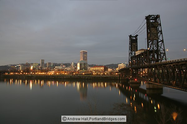 Steel Bridge, Willamette River, Daybreak (Portland, Oregon)