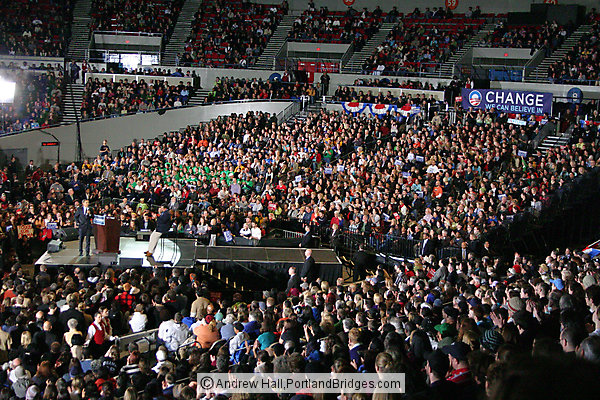 Barack Obama at Portland, Oregon Memorial Coliseum, March 21, 2008