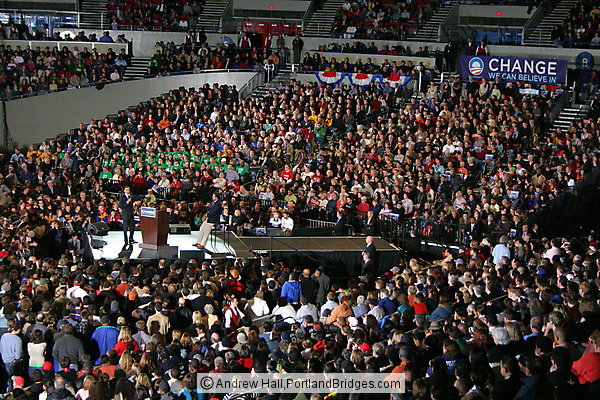 Barack Obama at Portland, Oregon Memorial Coliseum, March 21, 2008