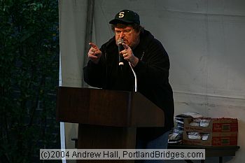 Michael Moore Rally for John Kerry, Portland State University, 2004