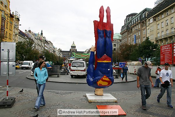 Prague Wenceslas Square, Superman Statue