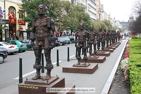 Prague Wenceslas Square, Statues