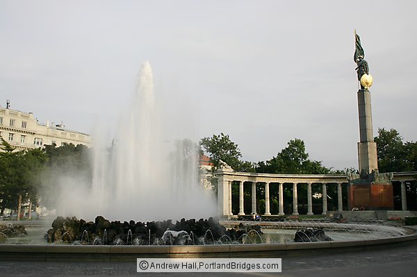 Vienna - Hochstralbrunnen and Soviet Monument