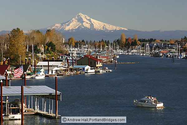 Hayden Island Yachts and Mt. Hood (Portland, Oregon)