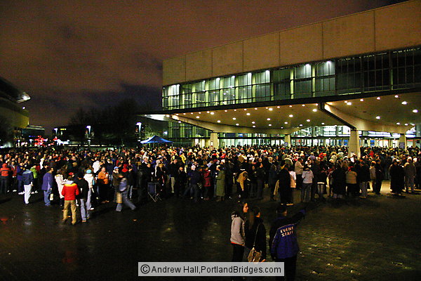 Waiting outside Memorial Coliseum before Obama Rally (Portland, Oregon)