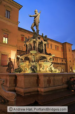 Bologna, Italy Statues, Dusk