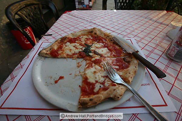 A great pizza at O'Scugnizzo in Naples, Italy