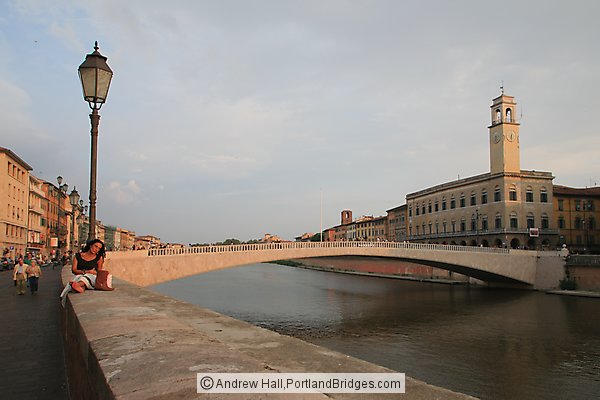 Ponte di Mezzo, Torre dell'Orologio, Pisa, Italy