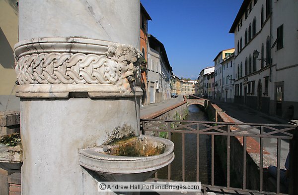 Fountain, Canal, Lucca, Italy