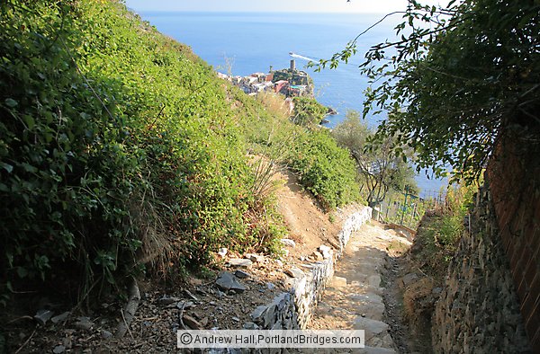 Trail down to Vernazza