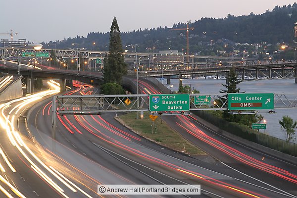 I-5 At Dusk, Car Lights, Long Exposure