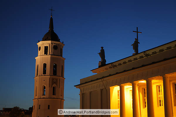 Belfry, Cathedral, Dusk, Vilnius, Lithuania