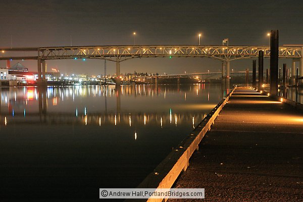 Marquam Bridge, from Riverplace Marina, Portland