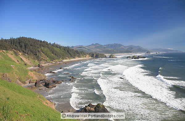 View of Cannon Beach, from Ecola State Park, Oregon Coast