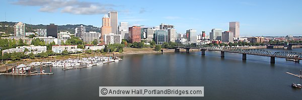 Portland Cityscape Panoramic, Hawthorne Bridge, from Marquam Bridge