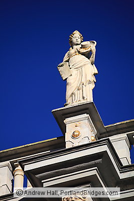 Statue on top of Golden Gate, Gdansk, Poland
