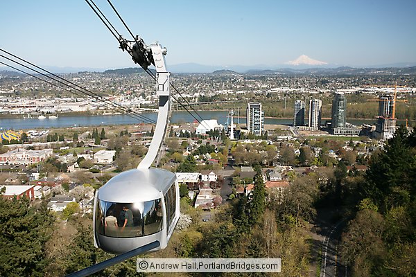 Portland Aerial Tram and South Waterfront (and Mt. Hood)