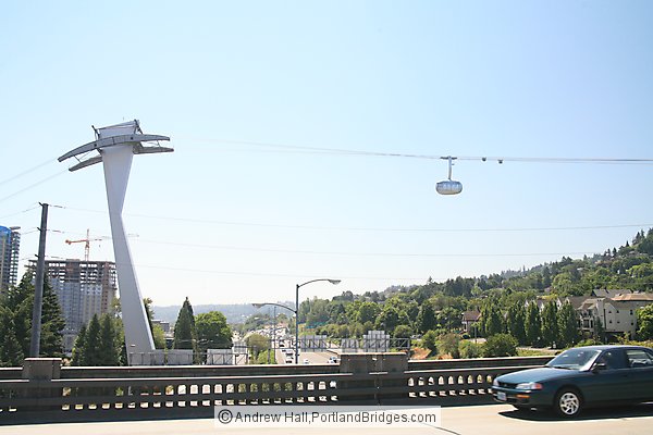 Portland Aerial Tram from Ross Island Bridge