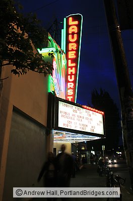 Laurelhurst Theater, Portland, Oregon, Night