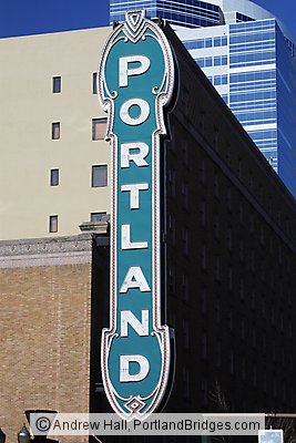 Portland Sign, Daytime, Arlene Schnitzer Concert Hall