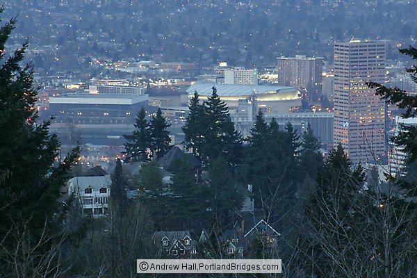 Portland Buildings from Council Crest, Dusk